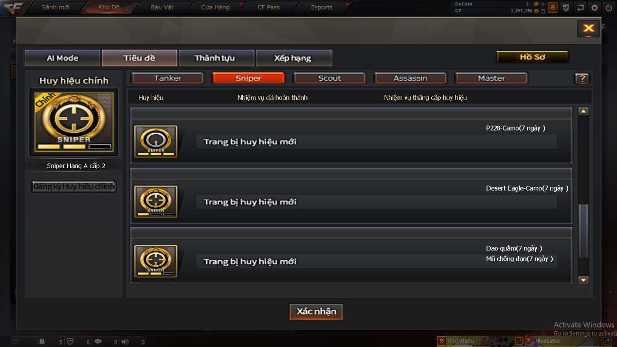 shop acc cf uy tin gia re